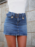 Mini gonna in jeans con cintura