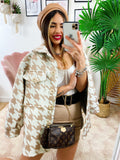 Giaccone pied de poule Beige