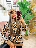 Maxi maglione morbidissimo con cuori Camel