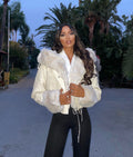 Giaccone beige con pelo