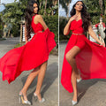 Abito lungo monospalla rosso