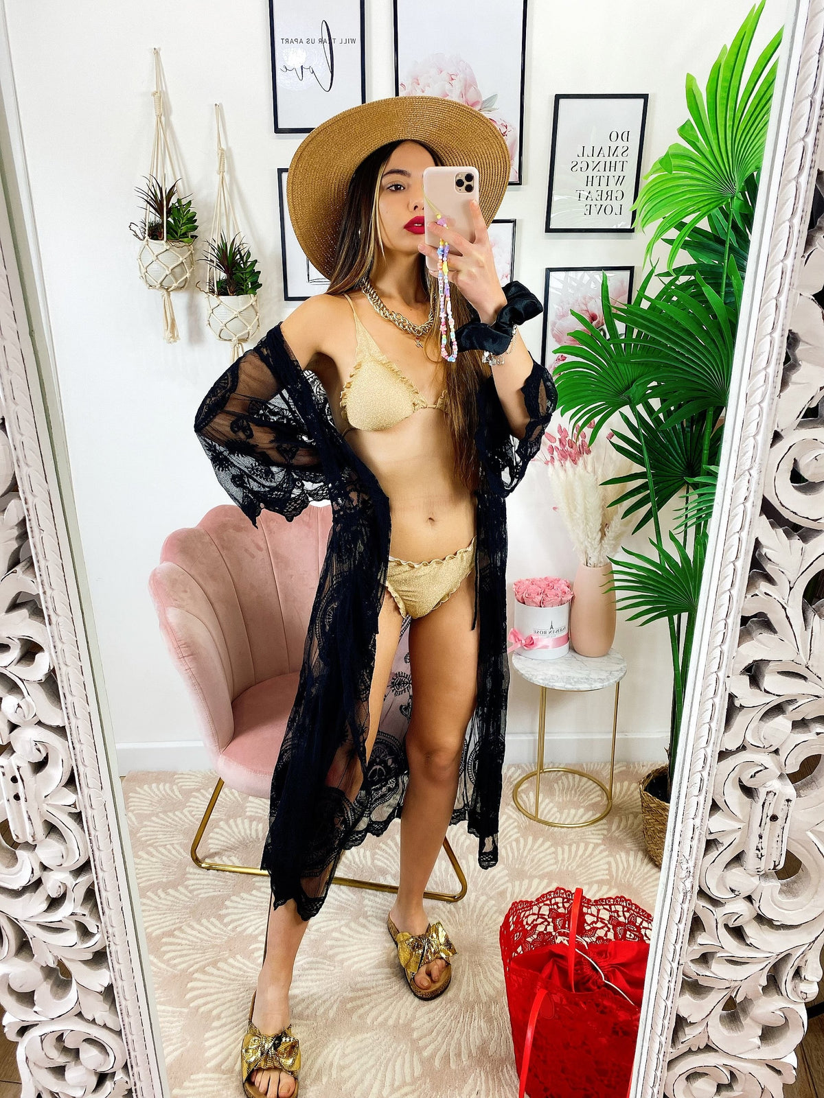 Pareo/kimono lungo in pizzo