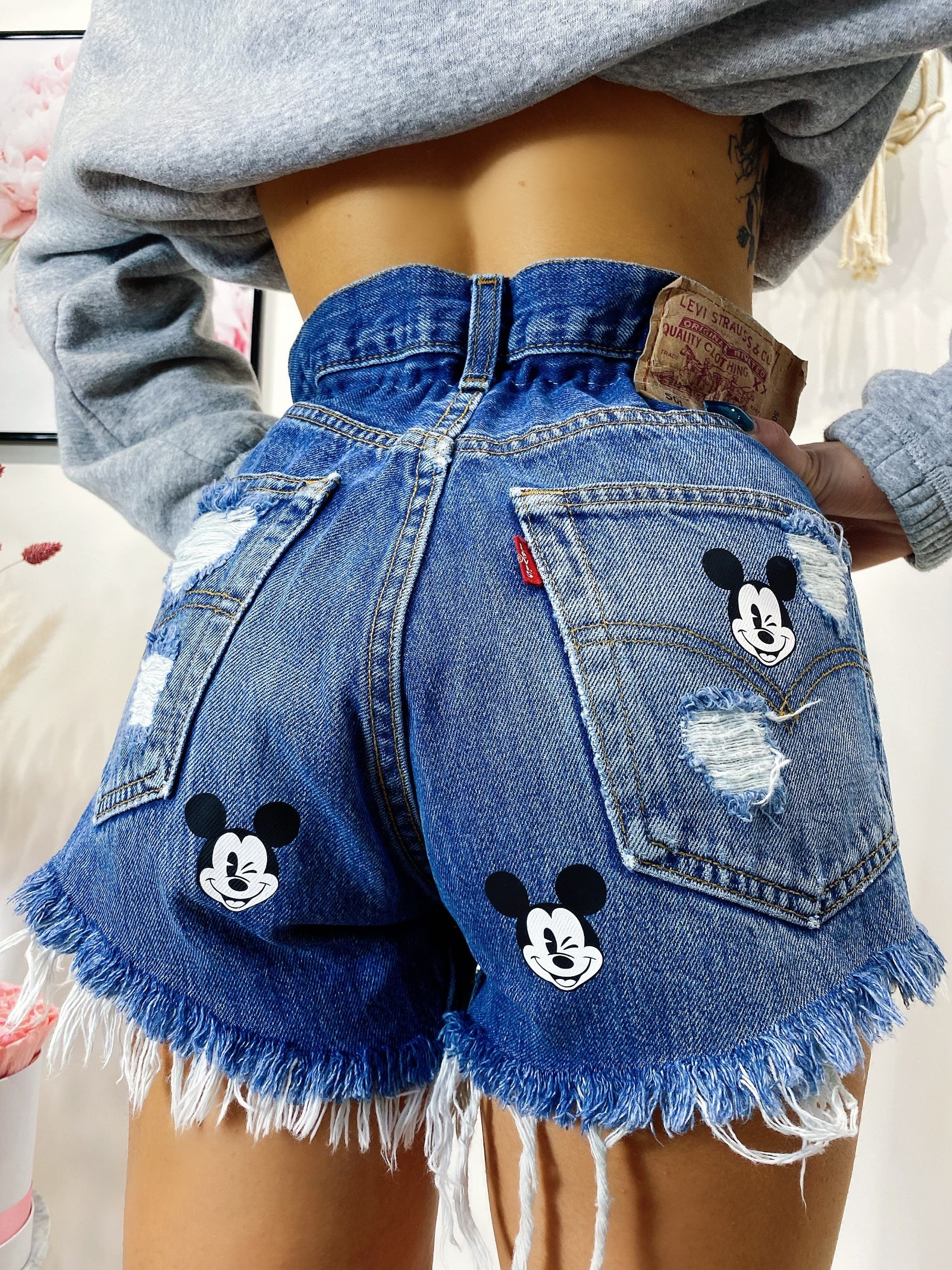Short Levi’s Vintage con stampa topolino bagno medio