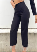 Pantalone con frange in strass
