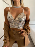 Top con paillettes gold