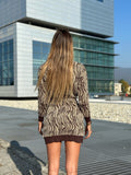 Cardigan in lurex zebrato choco gold