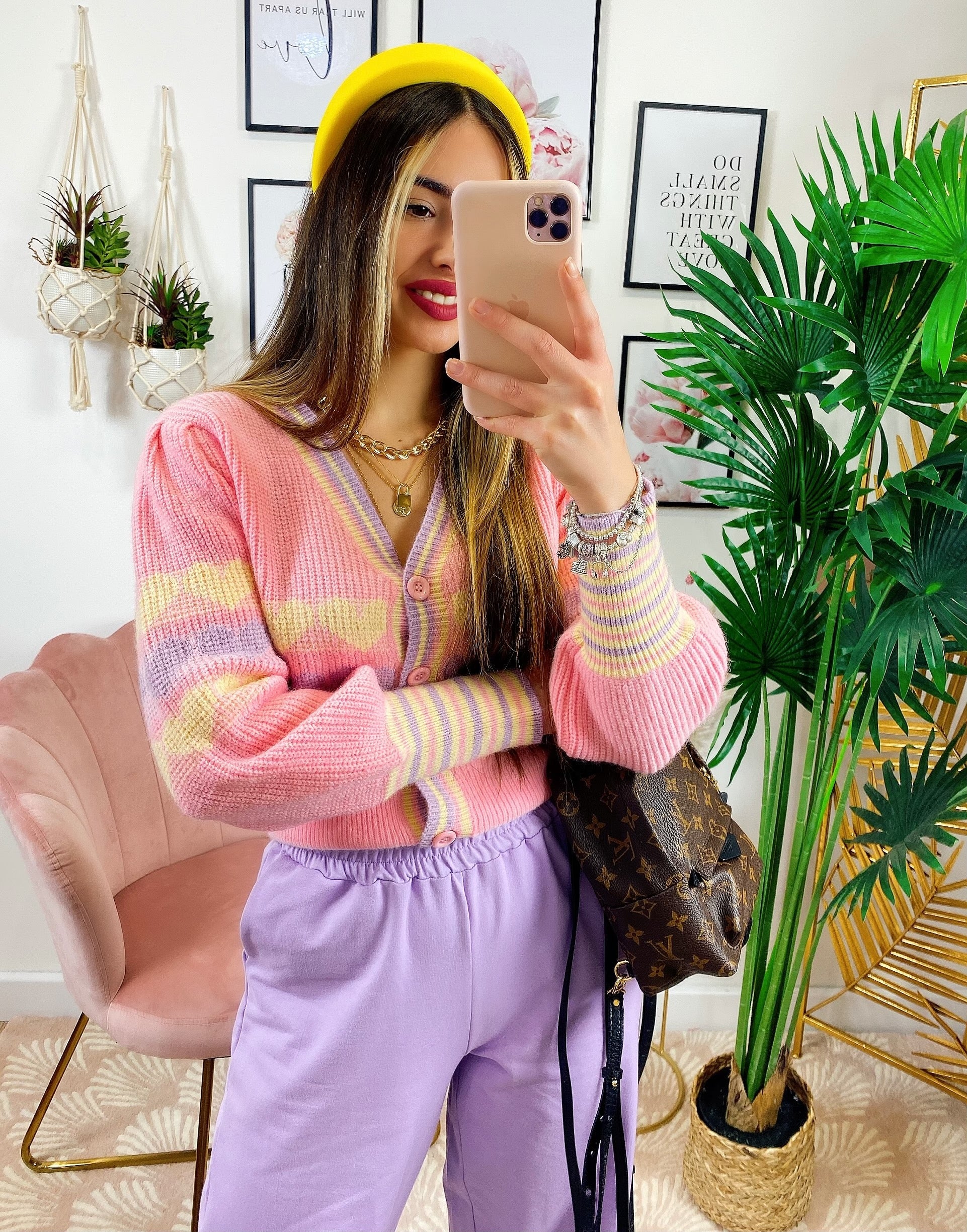 Maglioncino con Cuori Rosa e lilla
