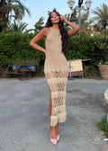 Abito lurex oro con frange