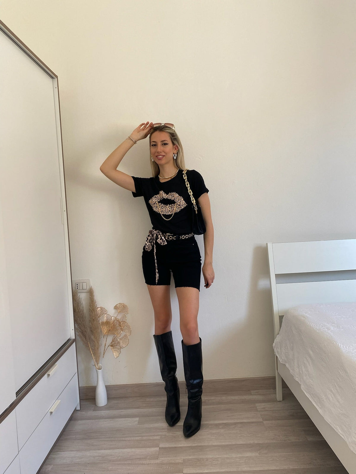 Short midi Nero