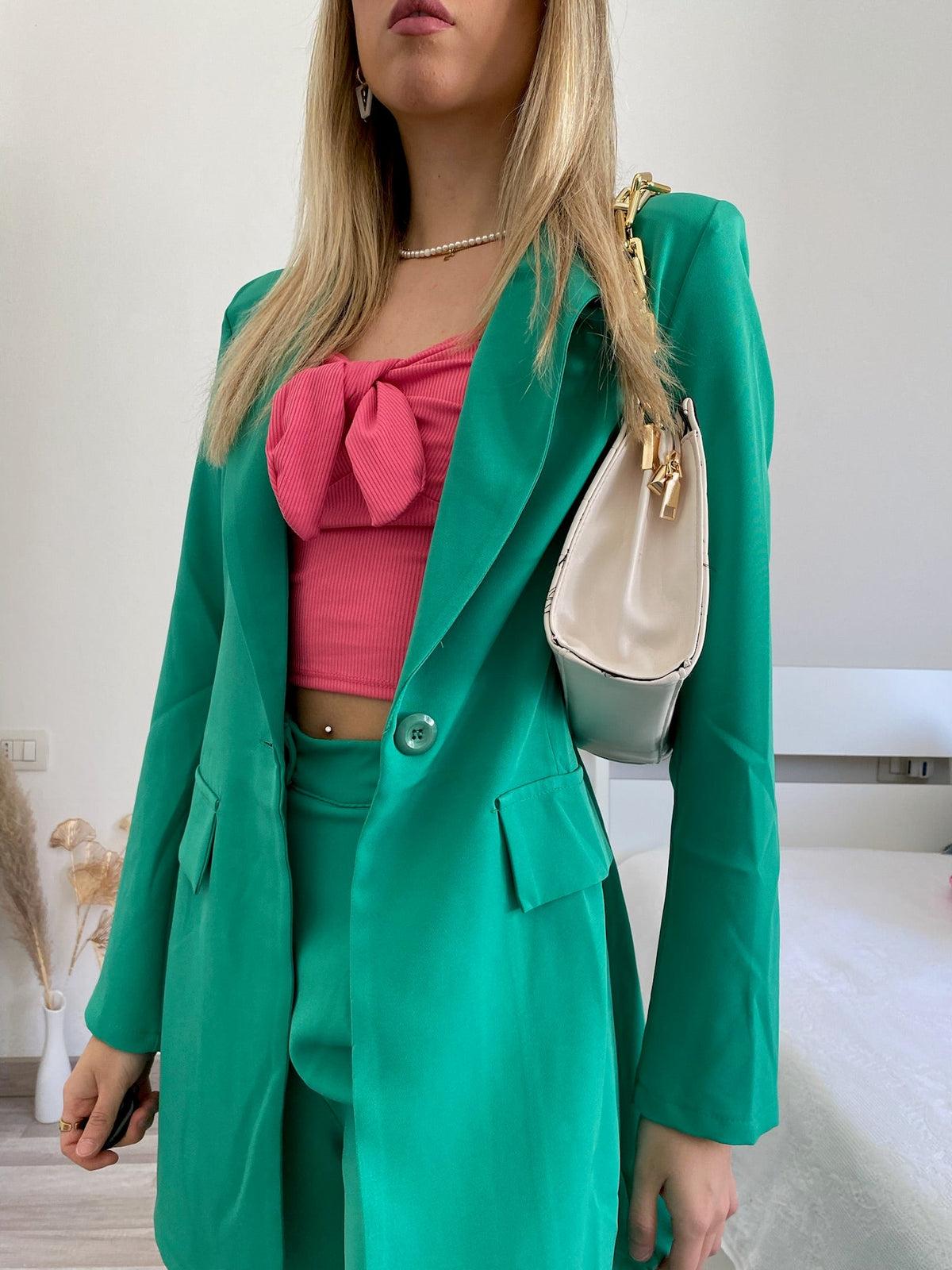 Completo oversize giacca e pantalone verde