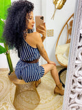 Tutina casual a righe blu