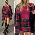 Cappotto check fucsia nero