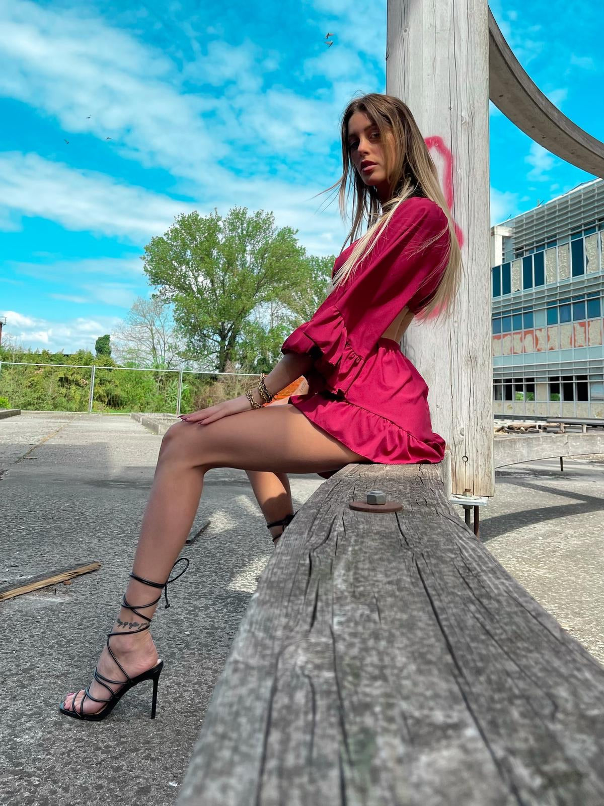 Completo due pezzi bordeaux