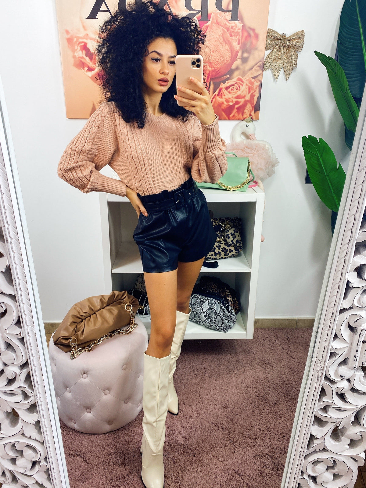 Maglione a trecce nude