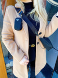 Giaccone camel con bottoni