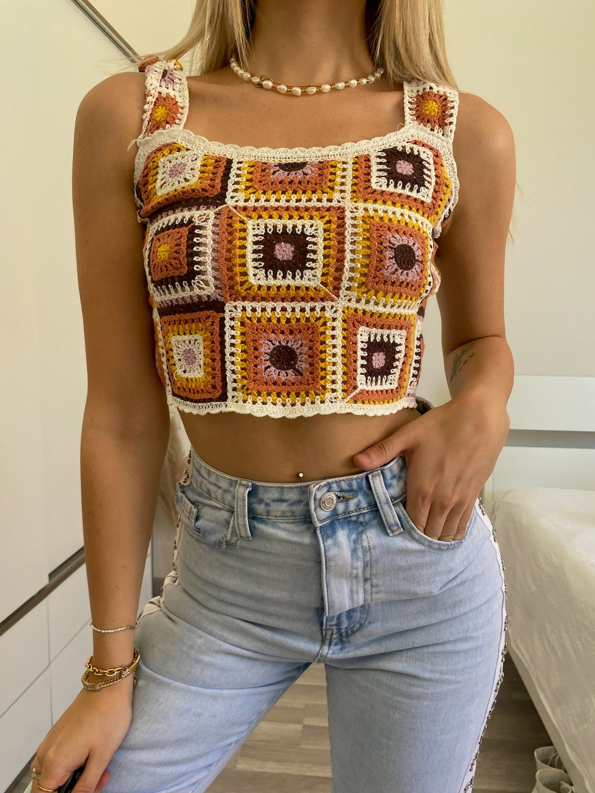 Top crochet toni nude