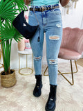 Jeans con strappi bagno chiaro