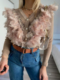 Maglione Nude con piume