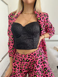 Completo giacca e Short maculato Fuxia
