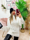 Maglione con frange bianco