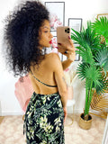 Abito Afrodite con fiori Green