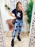 Jeans con cuori grandi