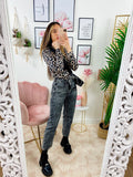 Jeans Bottone asimmetrico Grigio