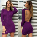 Abito a trecce schiena aperta purple