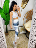 Set tuta sportiva grigia con strisce