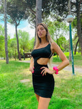 Abito aderente monospalla nero