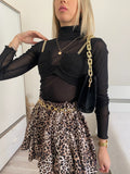 Camicia velata con corpino nero