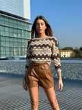 Maglione con rombi nude