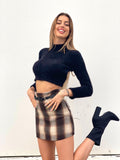 Gonna in tweed check brown