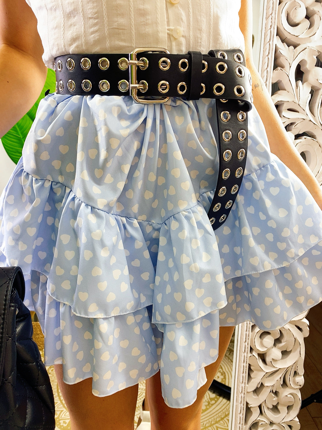 Gonna con balza e cuori asimmetrica