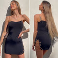 Abito nero con catene oro