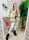 Giacca a quadri Beige con tasche