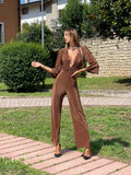 Tuta plissè brown