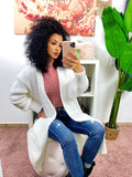 Cardigan lungo morbido bianco