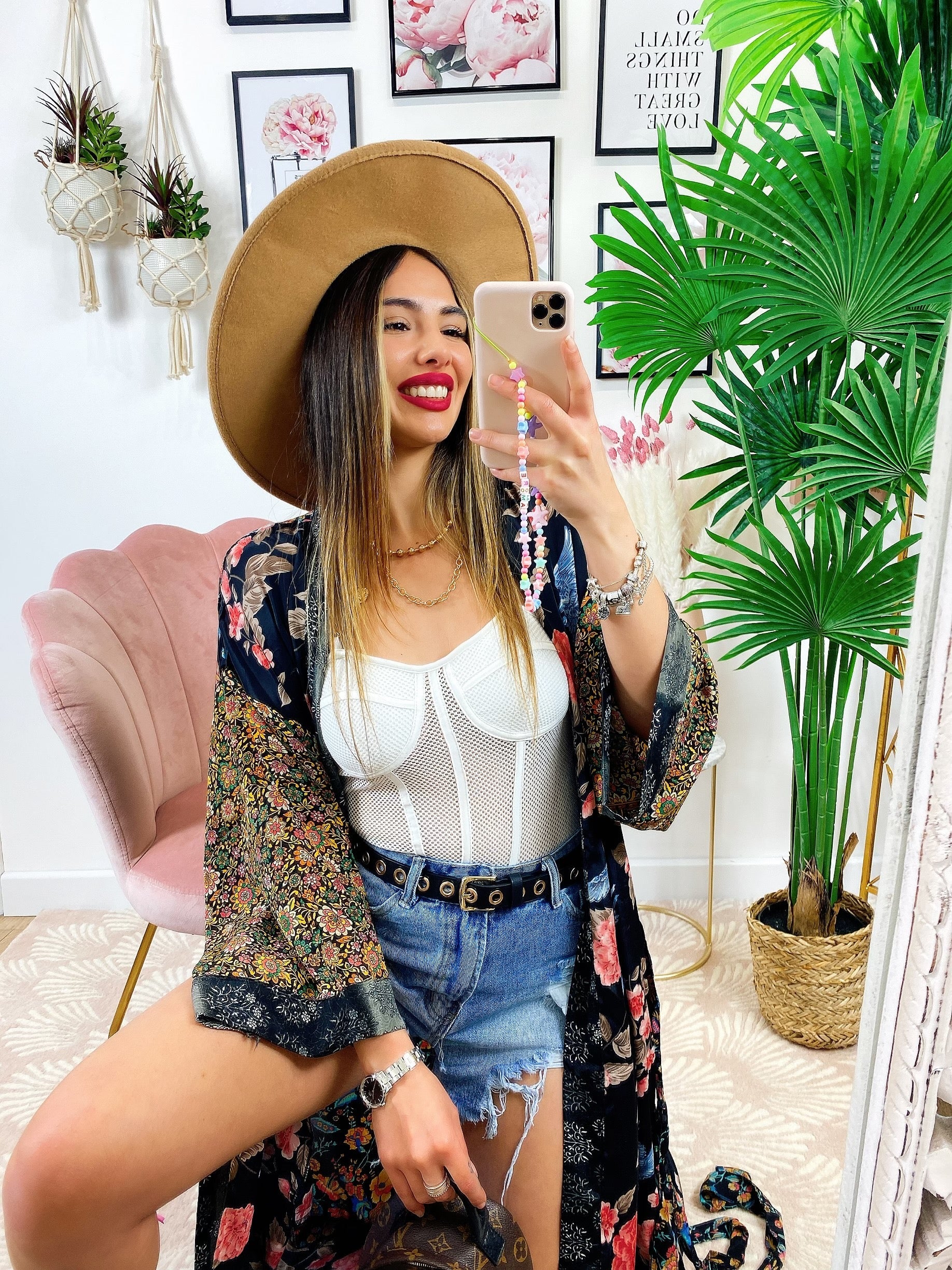 Kimono in seta etnico base nera
