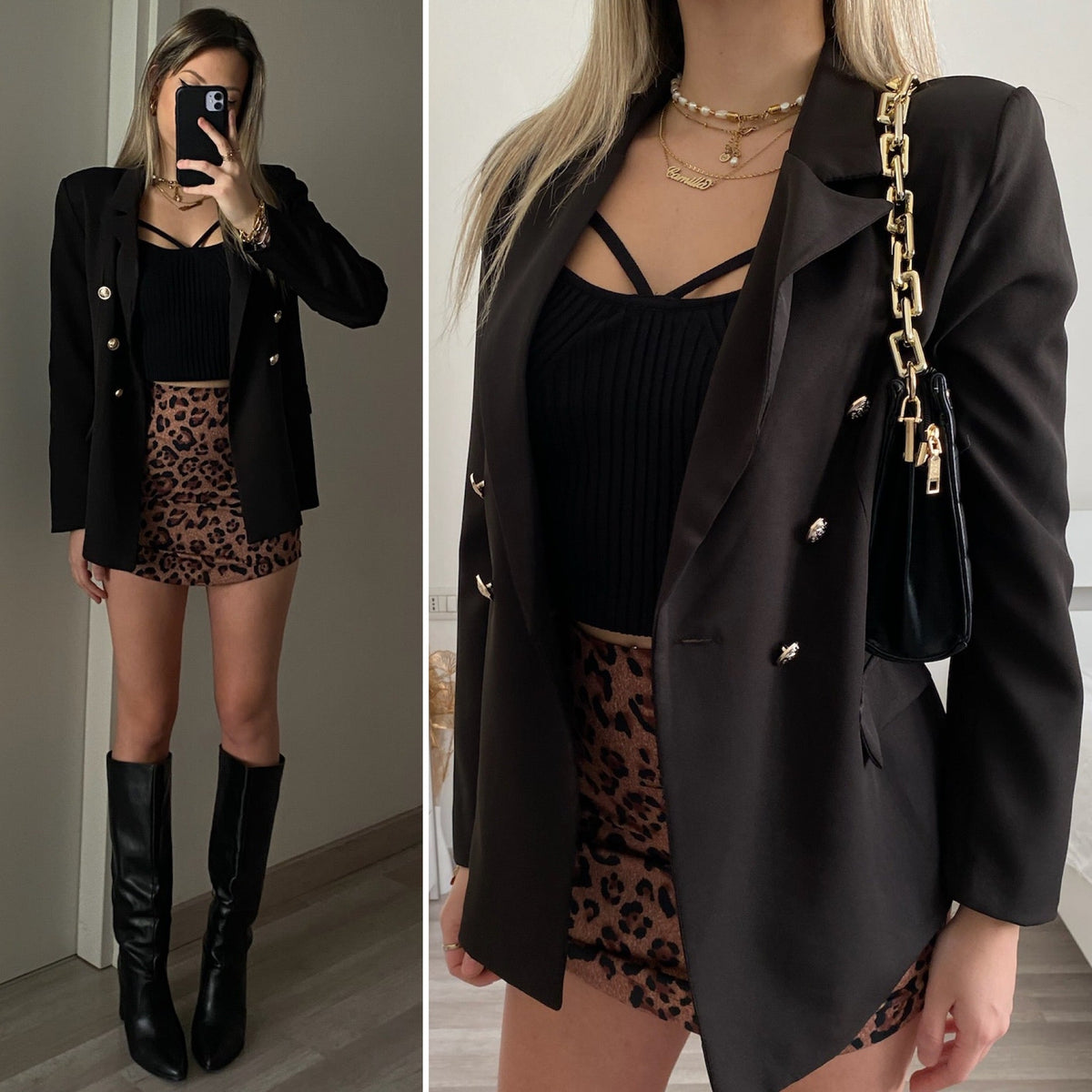 Blazer con bottoni Nero