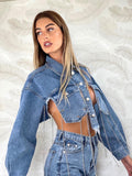 Giacca in jeans con catene