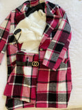 Gonna in tweed Fuxia nero