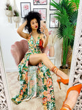Dress Afrodite fiori arancio