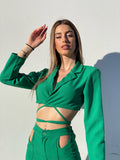 Completo top e pantalone verde
