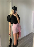 Gonna con fusciacca rosa