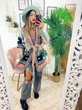Cardigan con frange menta