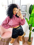 Blusa in raso effetto 3d
