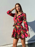 Abito a fiori Rossi fucsia