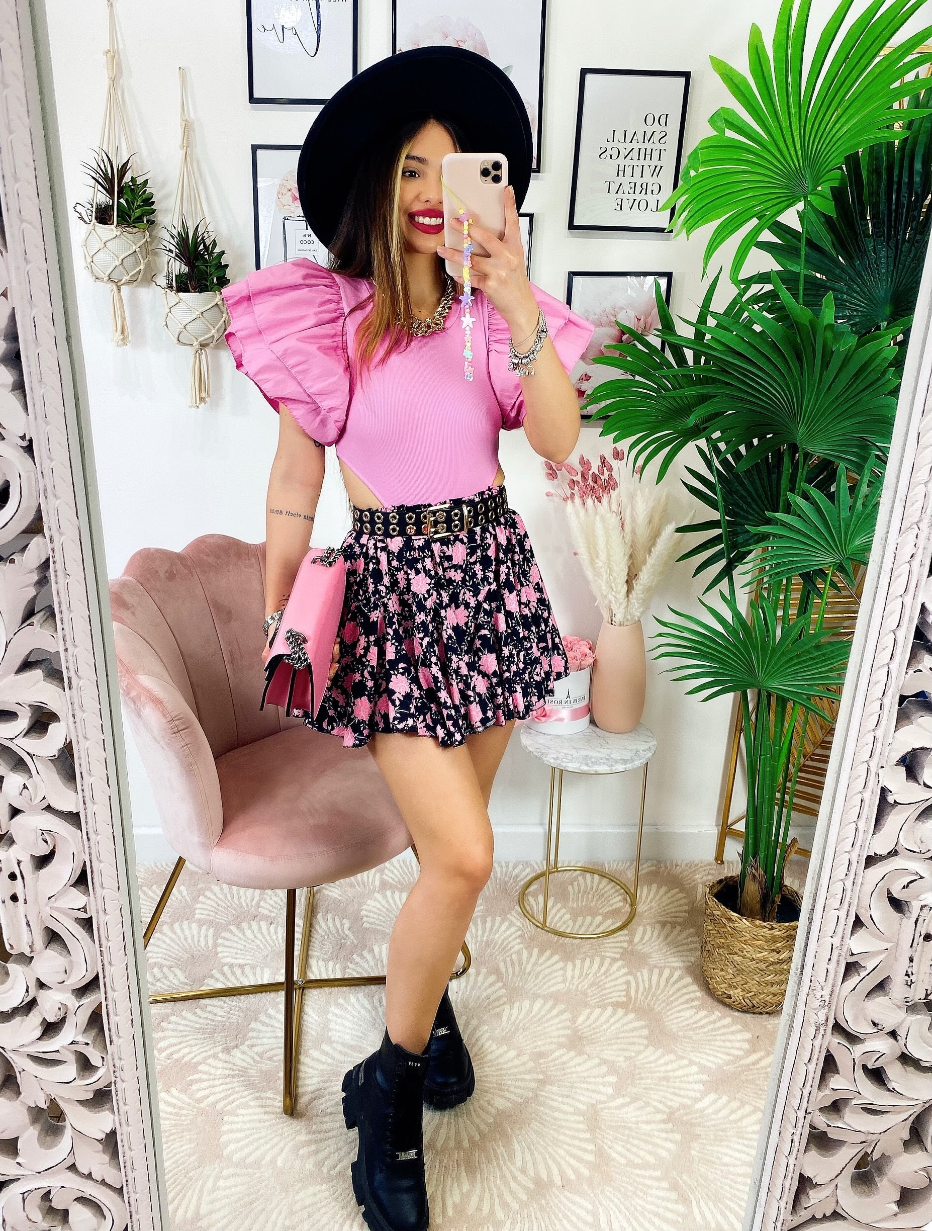 Body con voilant Rosa barbie