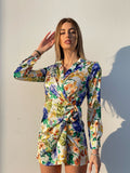 Abito a portafoglio con fiori